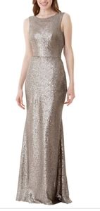 Bari Jay Gold Sequin Bridesmaid Dress (Style 1652)